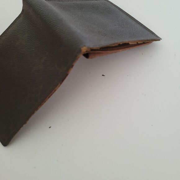 Vintage Louis Vuitton Men's LV Brown Bi-Fold Leather Wallet Monogram Card Bill - Picture 10 of 12